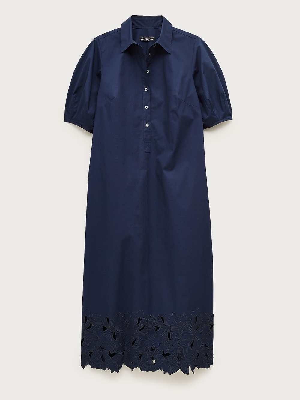 J Crew Embroidered Shirt Dress in Cotton Poplin NWT